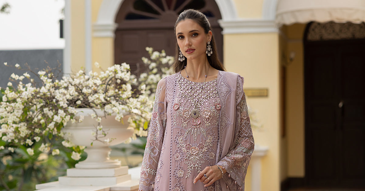 3 Piece Embroidered Chiffon Suit