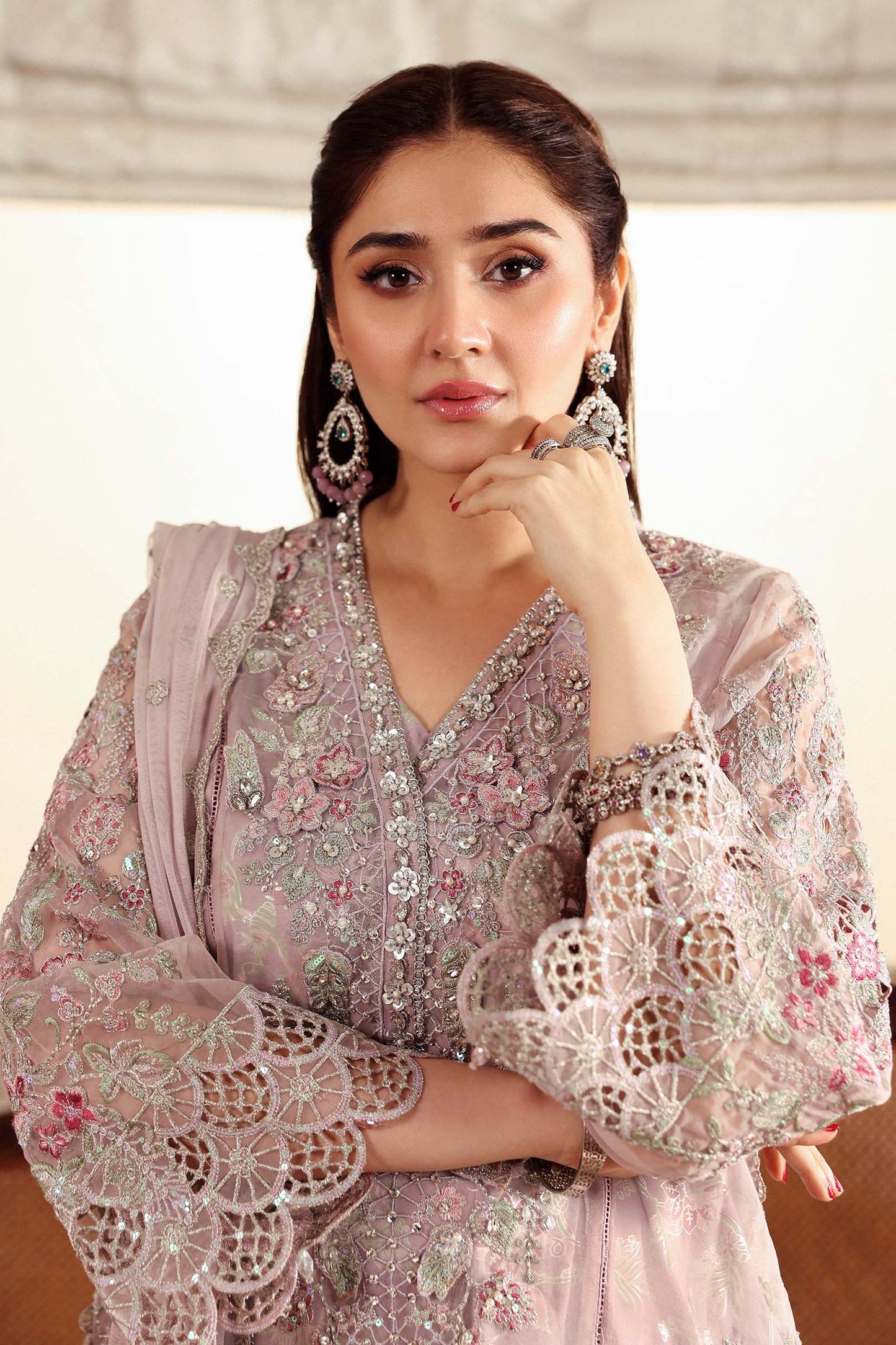 3 Piece Embroidered Organza Suit