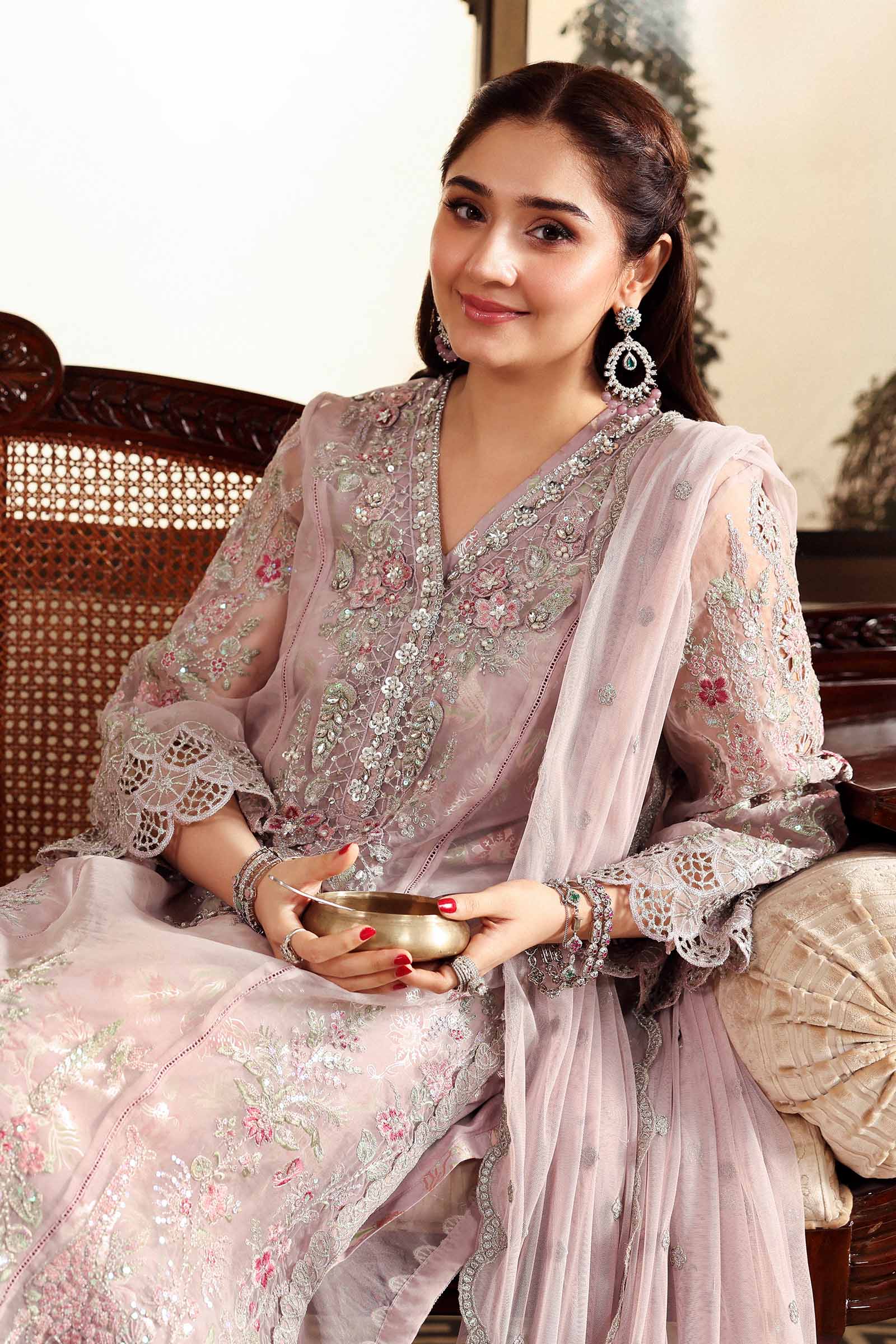 3 Piece Embroidered Organza Suit