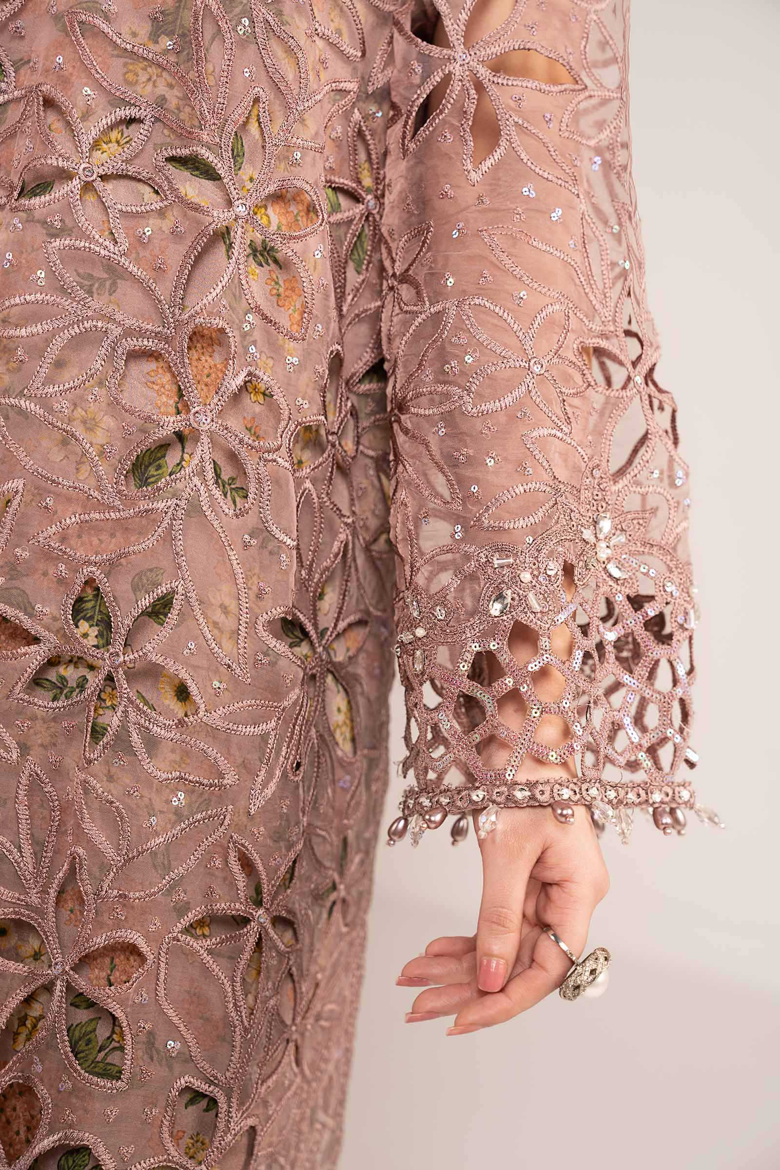 3 Piece Embroidered Organza Suit