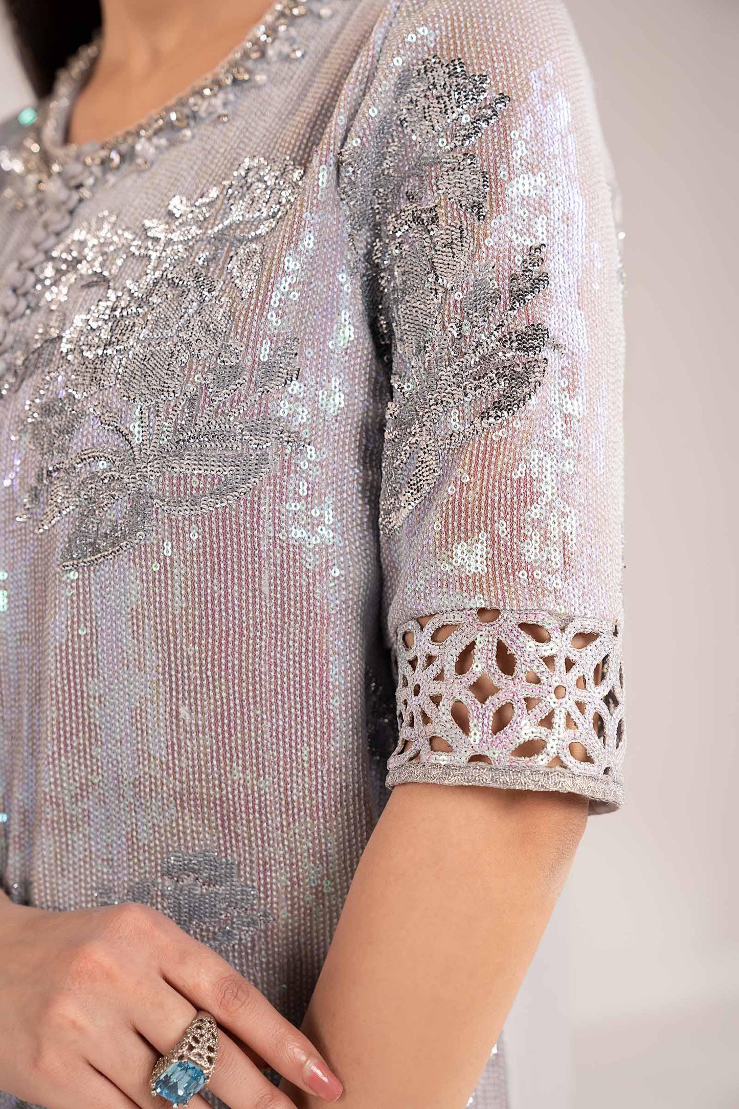3 Piece Embroidered Chiffon Suit
