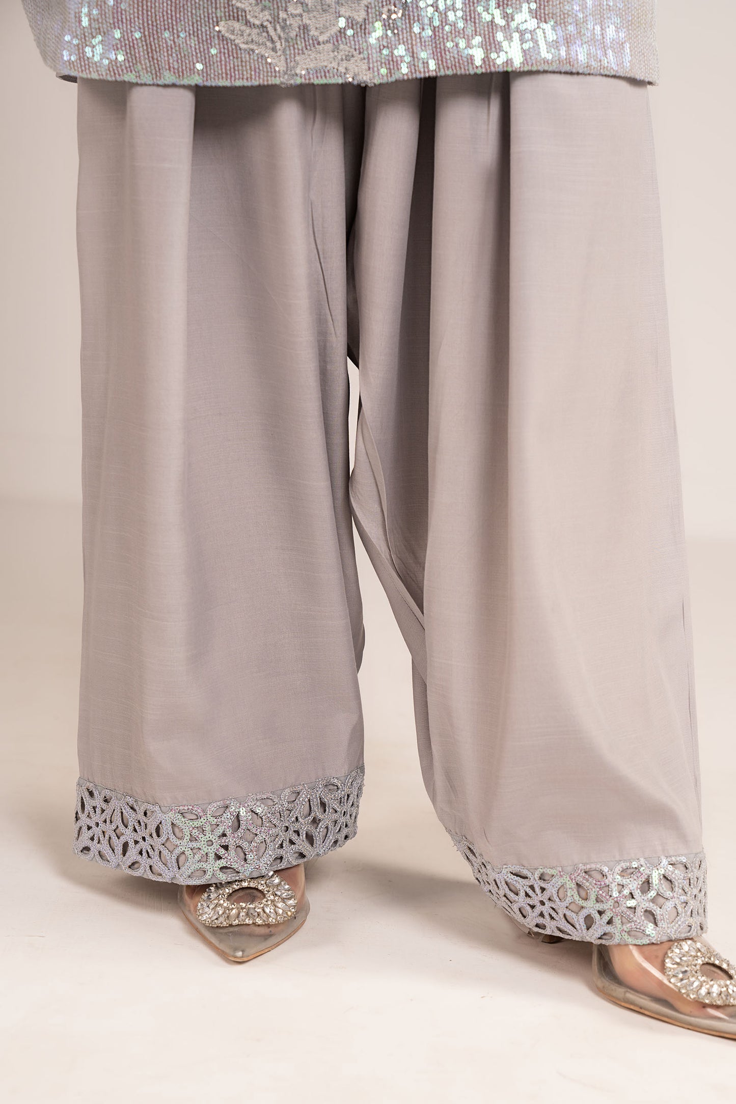 3 Piece Embroidered Chiffon Suit