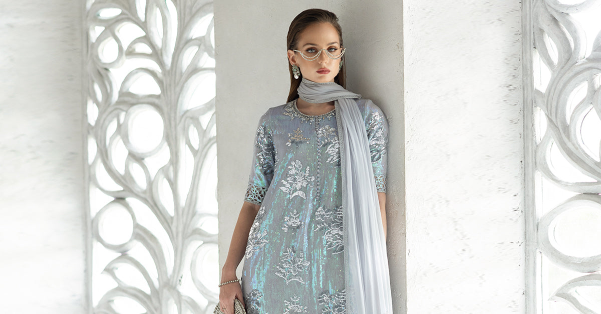 3 Piece Embroidered Chiffon Suit