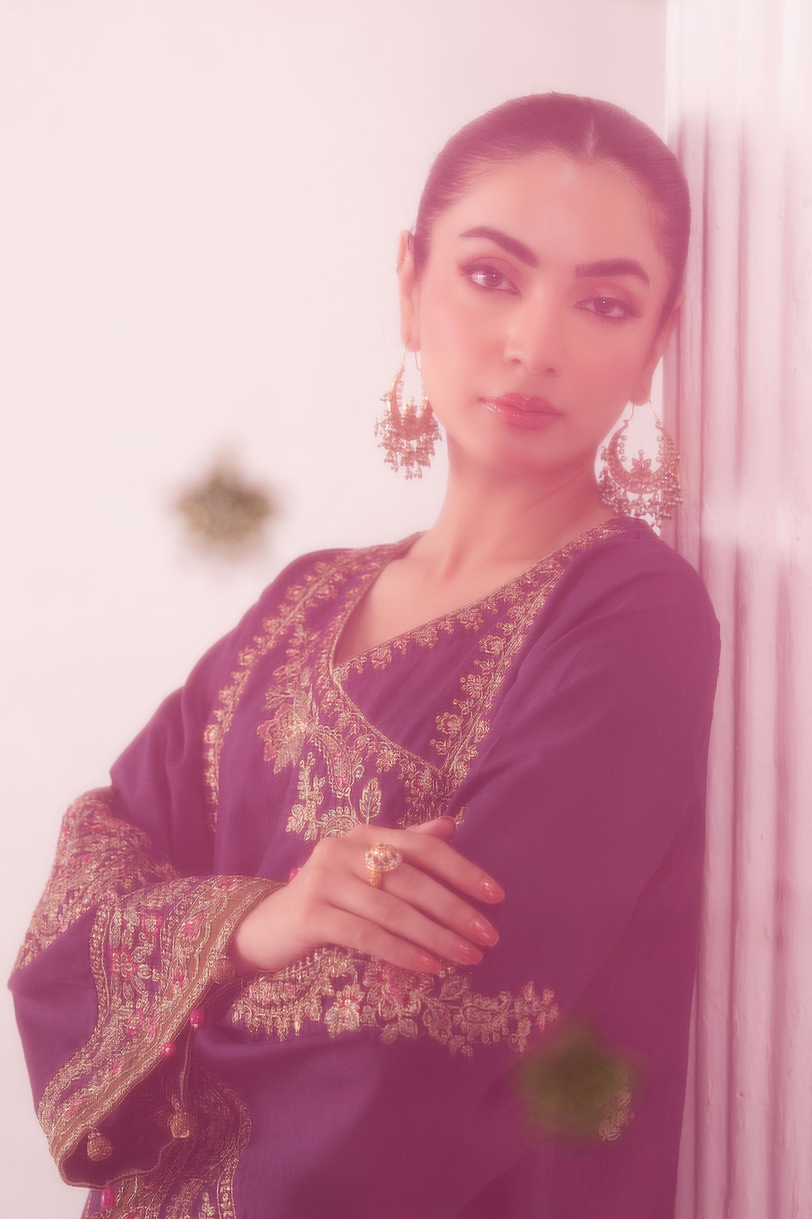 3 Piece Embroidered Raw Silk Suit