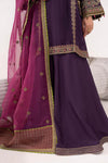 3 Piece Embroidered Raw Silk Suit