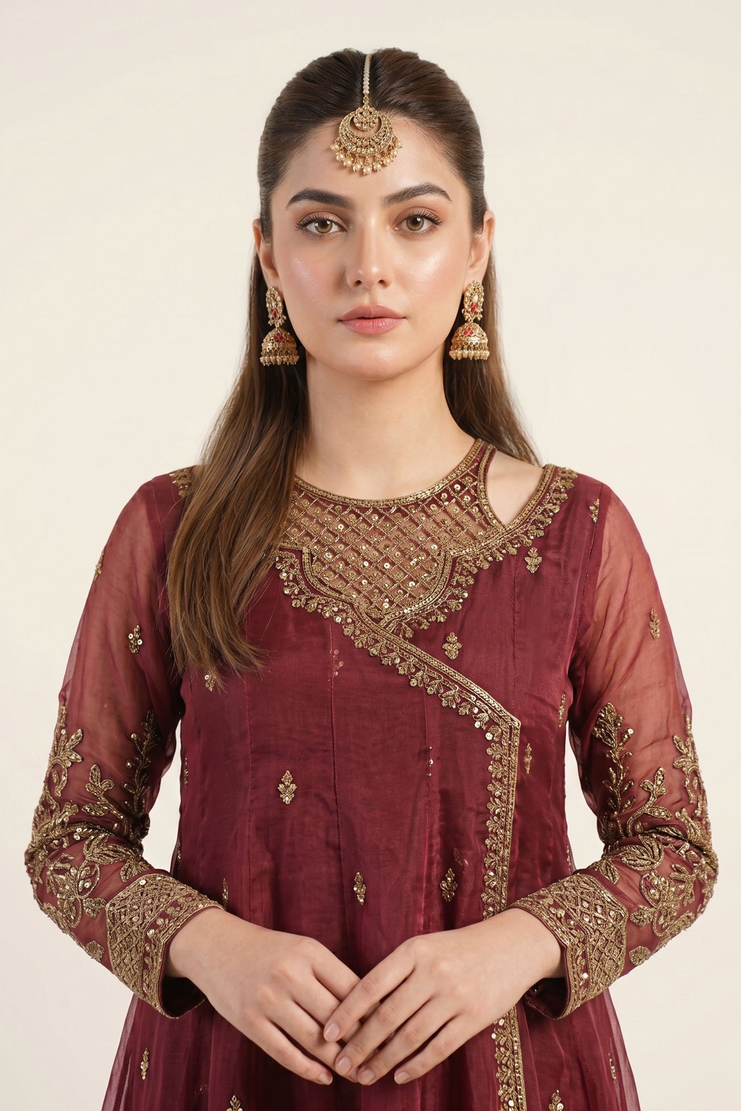 3 Piece Embroidered Organza Suit