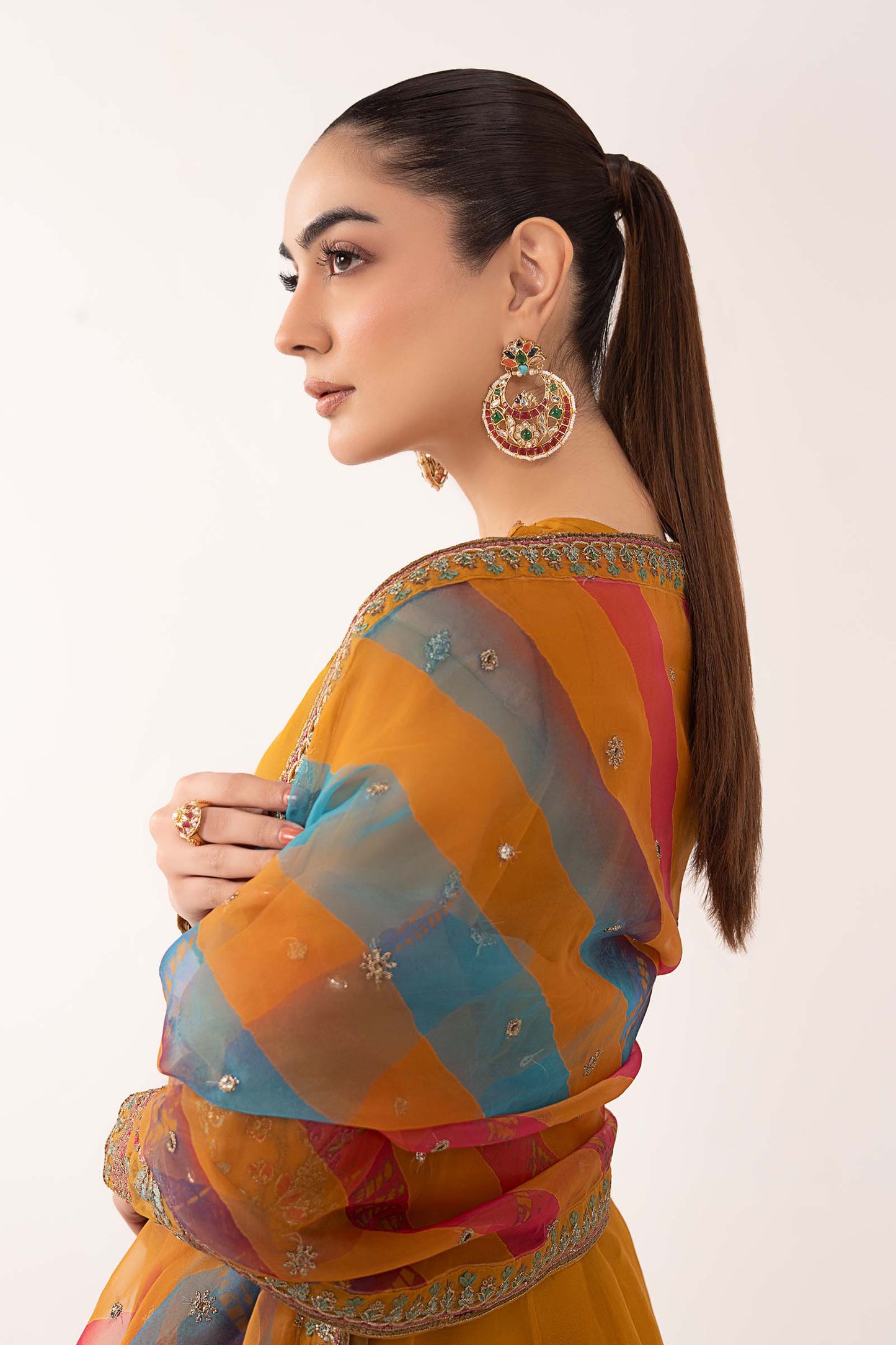 3 Piece Embroidered Organza Suit