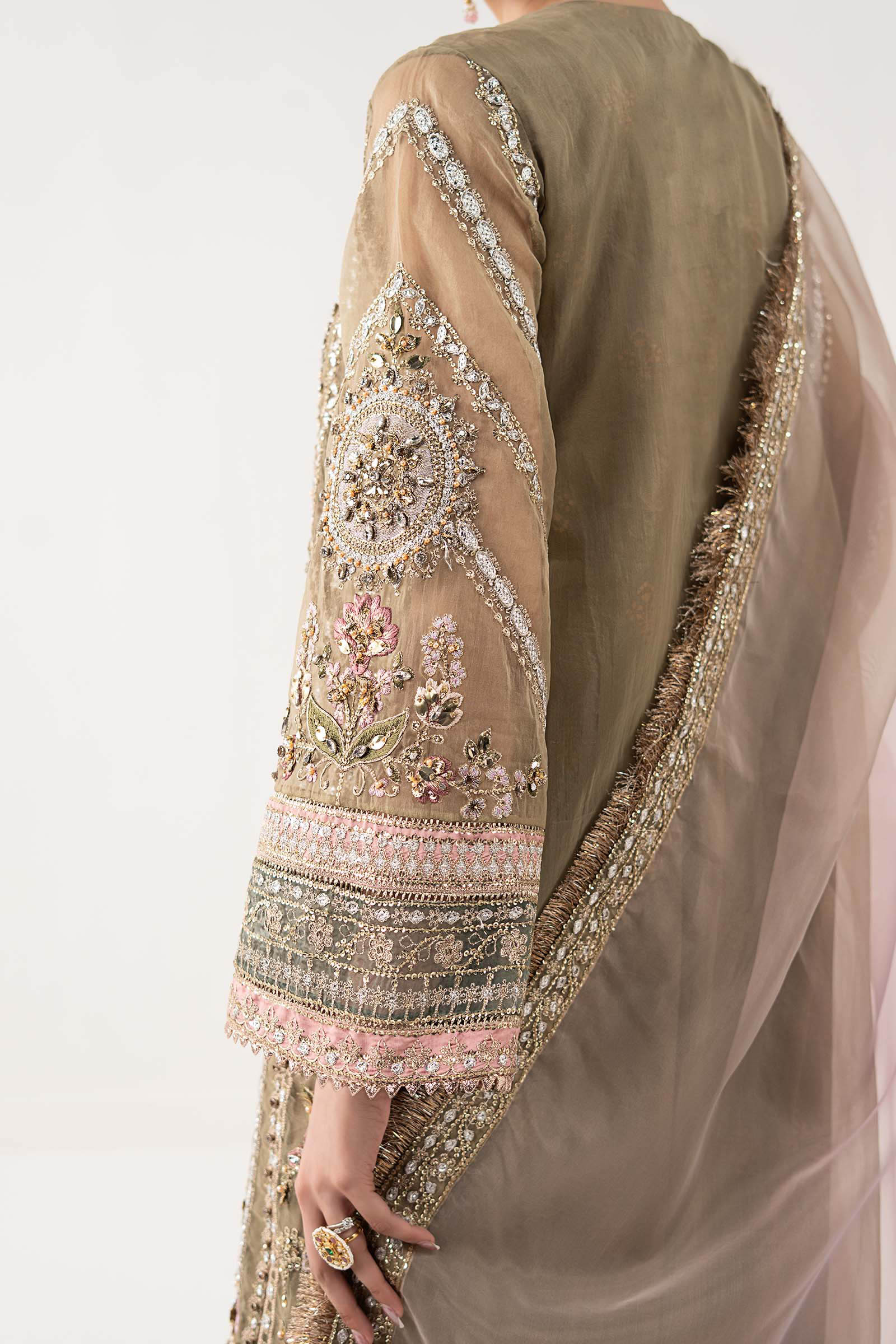3 Piece Embroidered Organza Suit