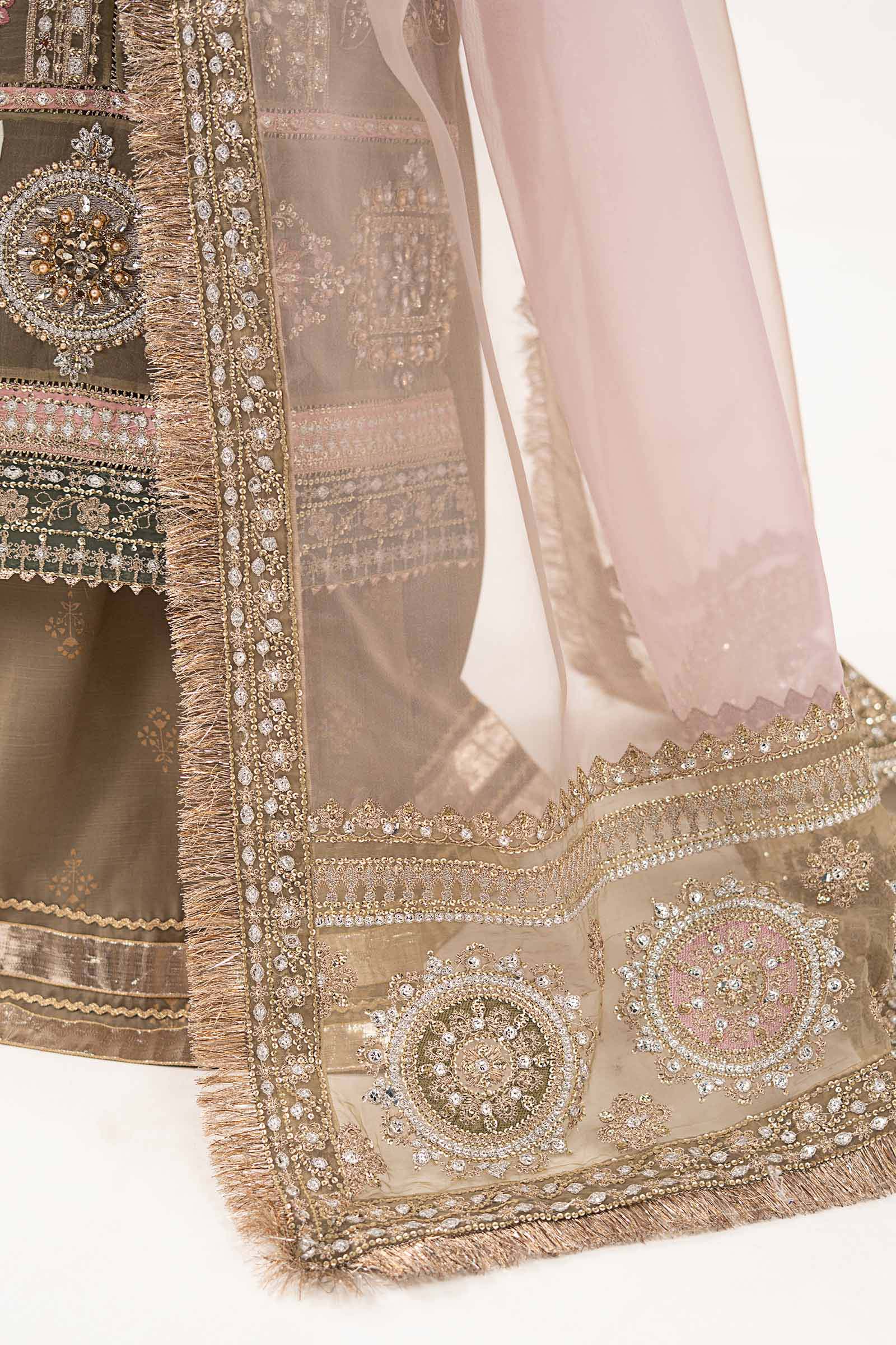 3 Piece Embroidered Organza Suit