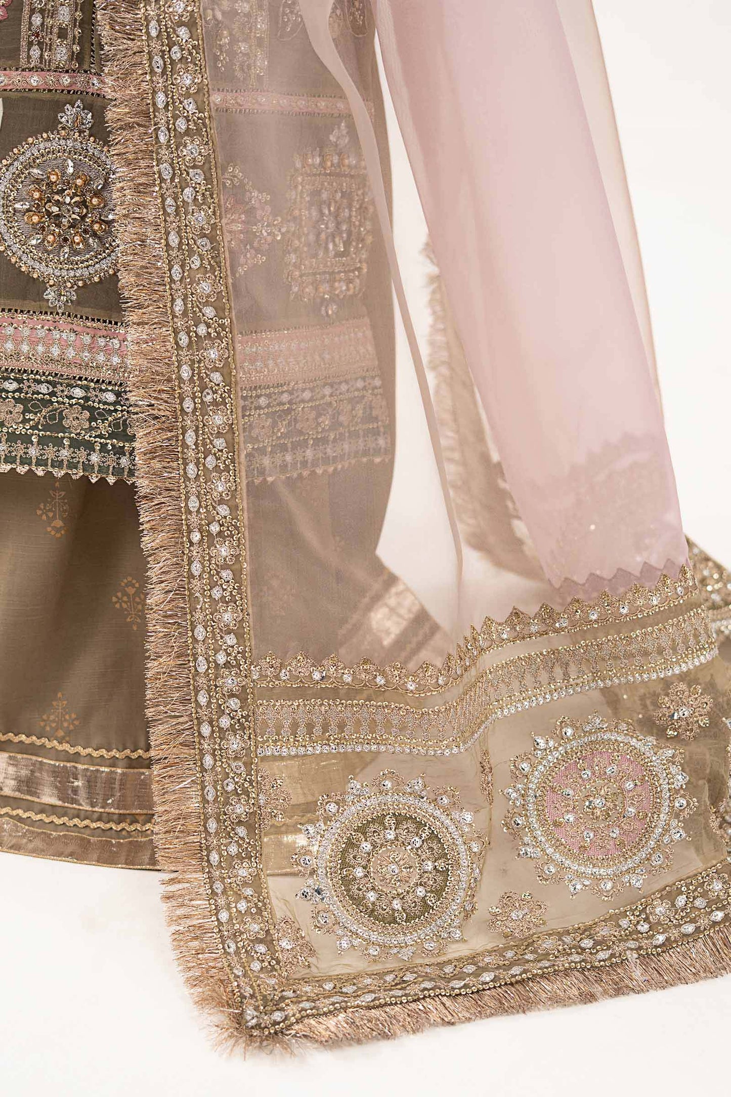 3 Piece Embroidered Organza Suit