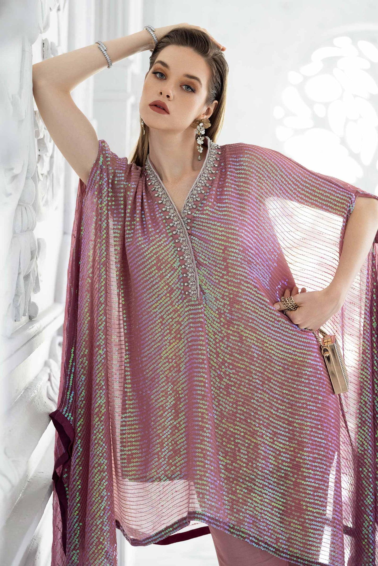 3 Piece Embroidered Chiffon Suit