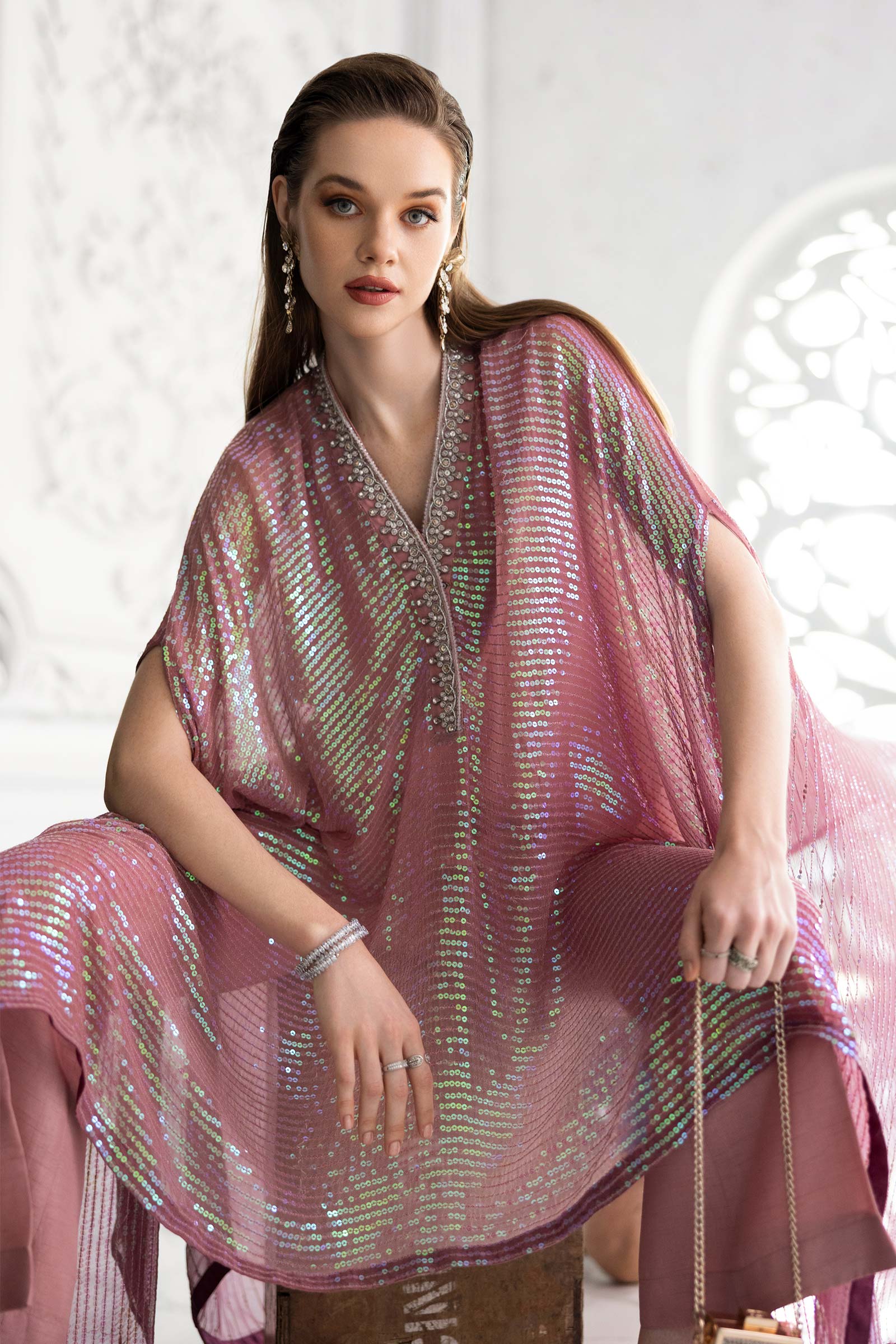 3 Piece Embroidered Chiffon Suit