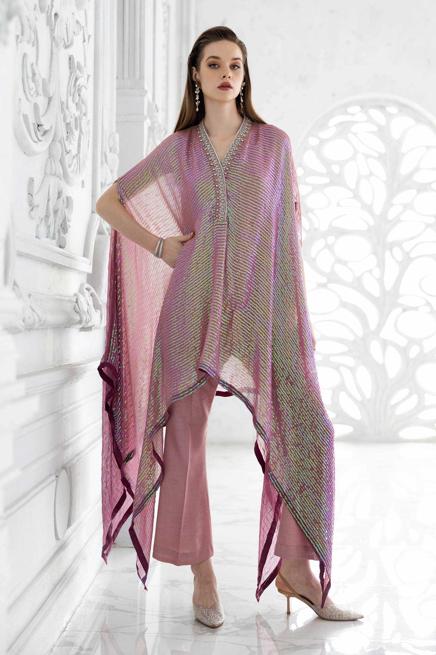 3 Piece Embroidered Chiffon Suit