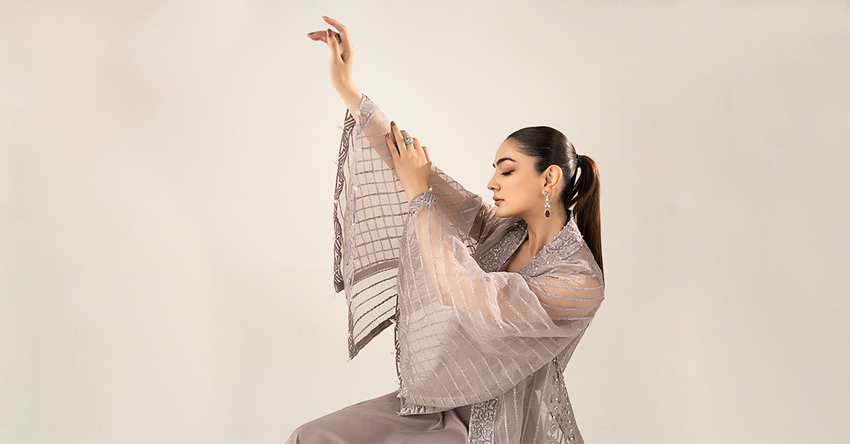 3 Piece Embroidered Organza Suit