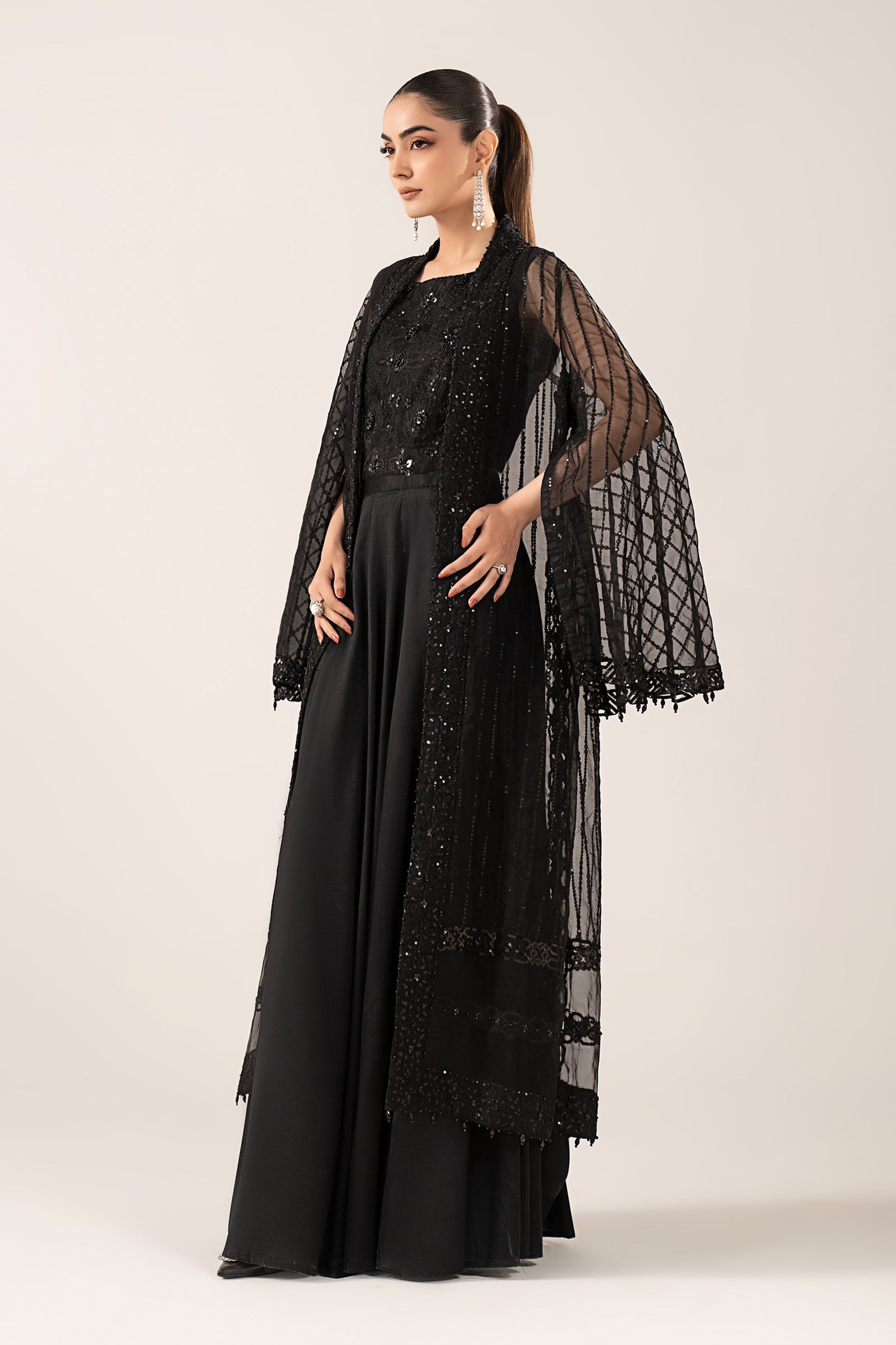 3 Piece Embroidered Organza Suit