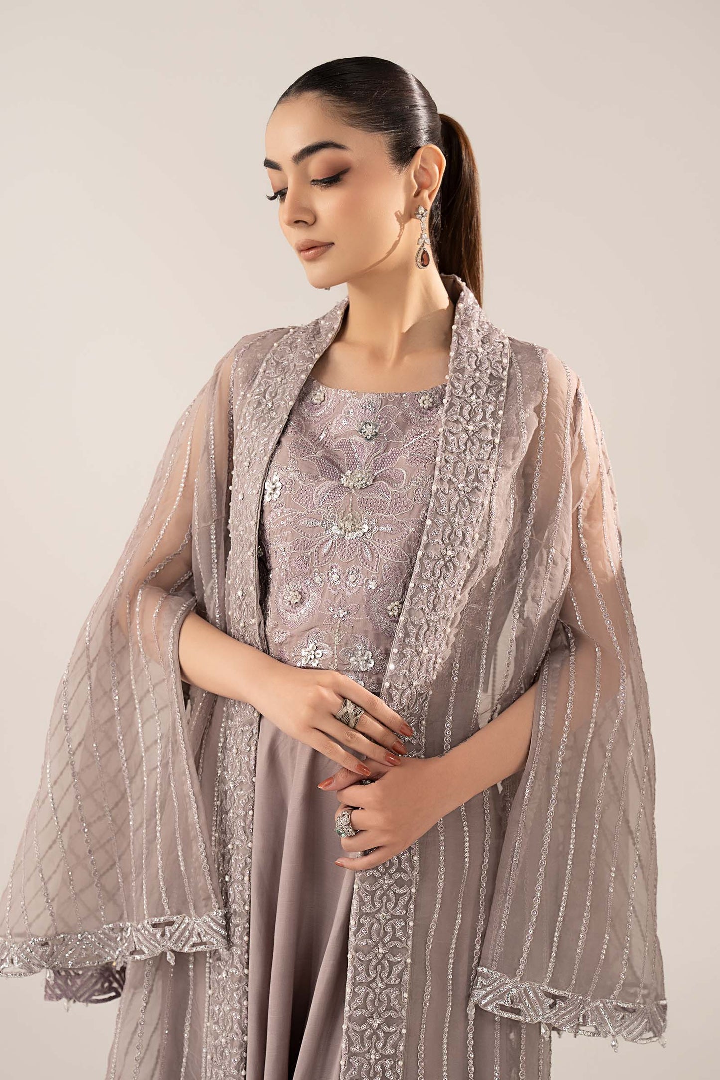 3 Piece Embroidered Organza Suit