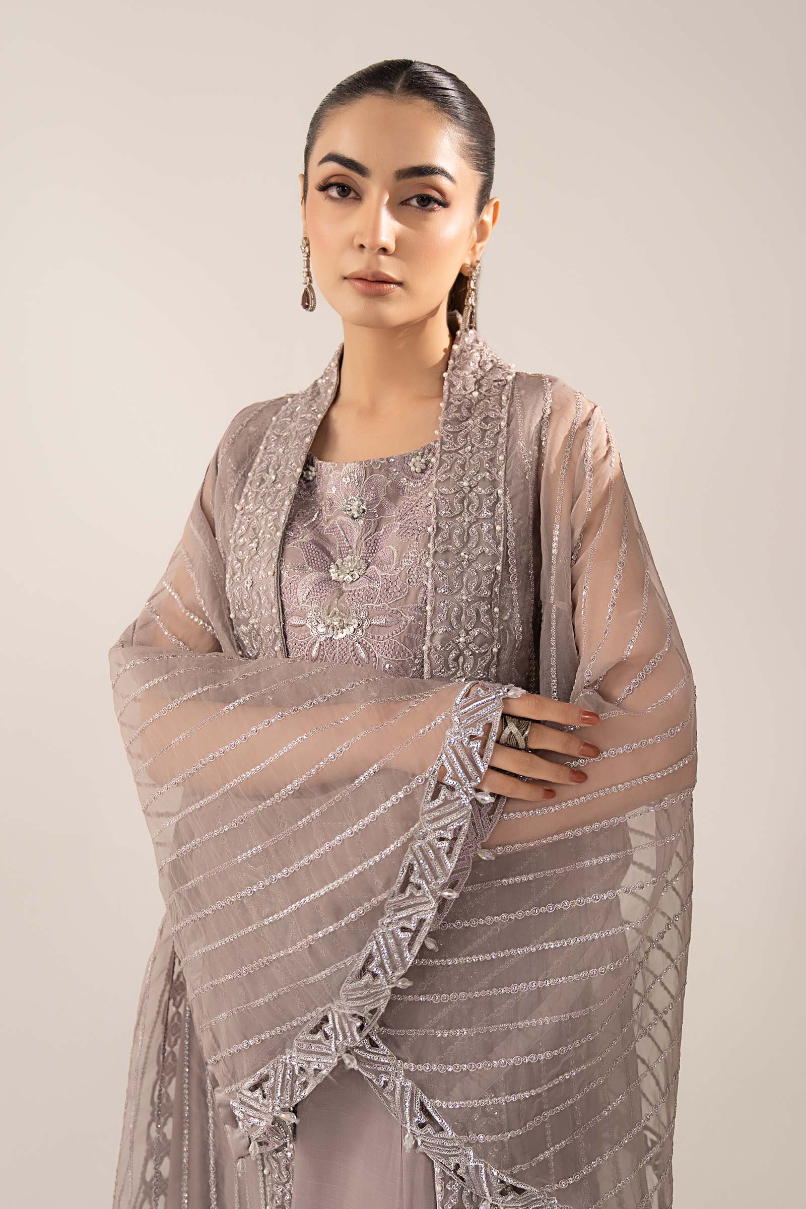 3 Piece Embroidered Organza Suit