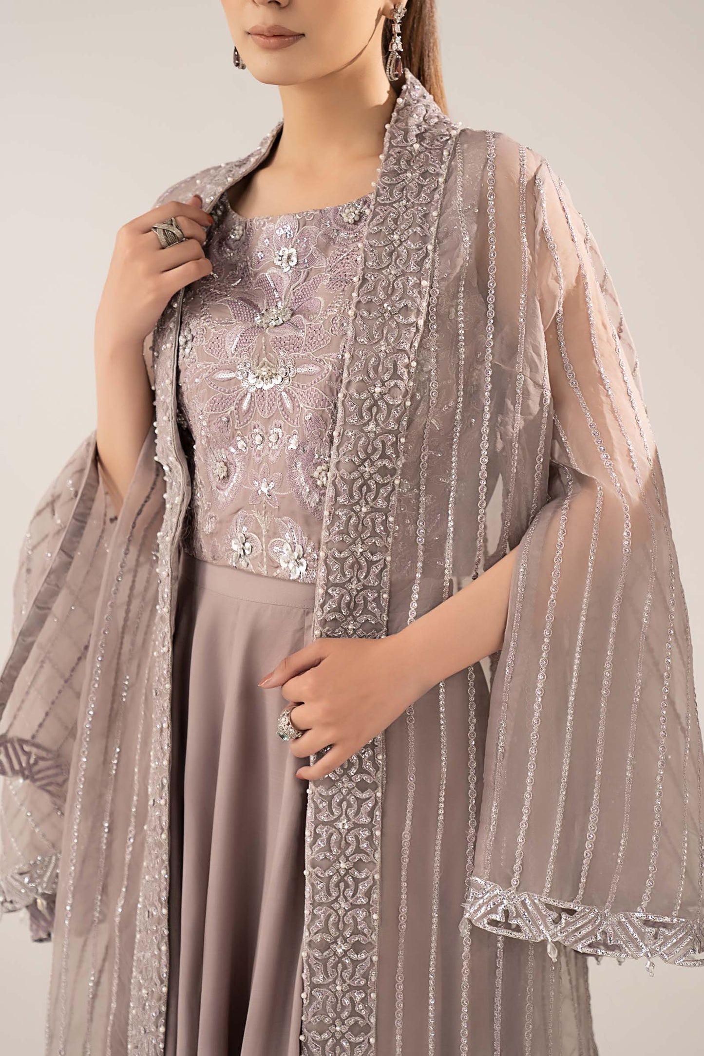 3 Piece Embroidered Organza Suit