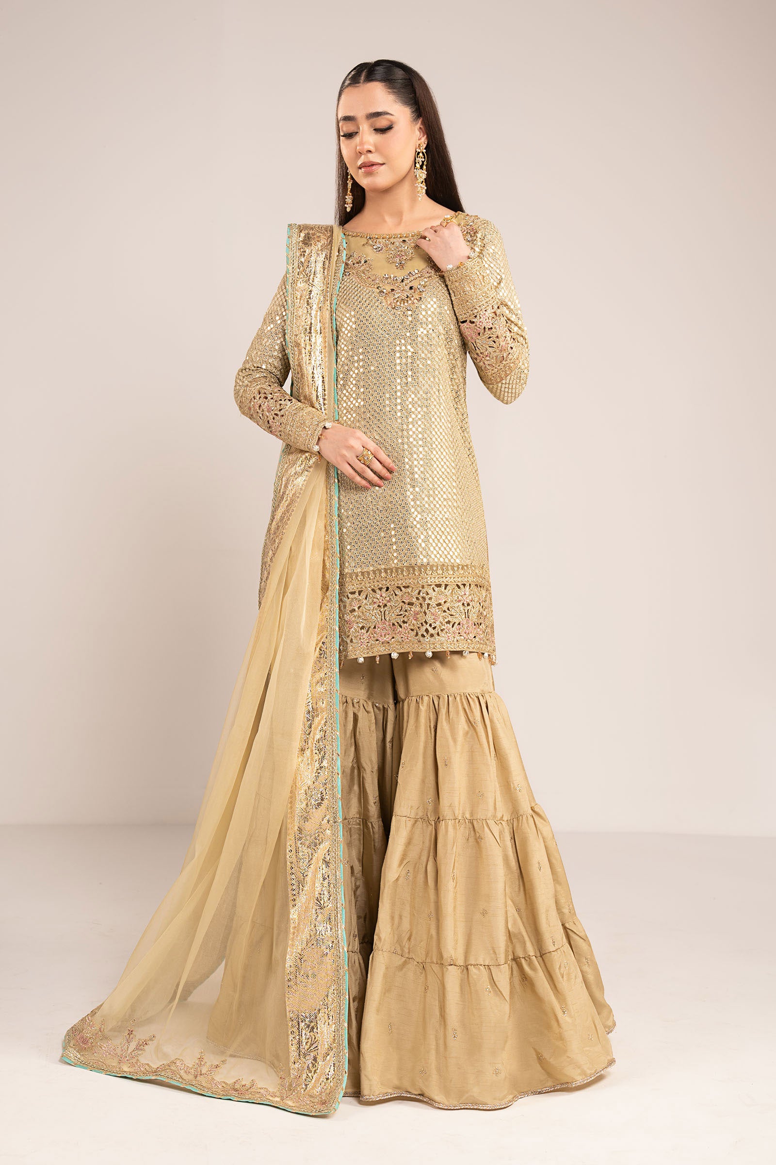 3 Piece Embroidered Chiffon Suit