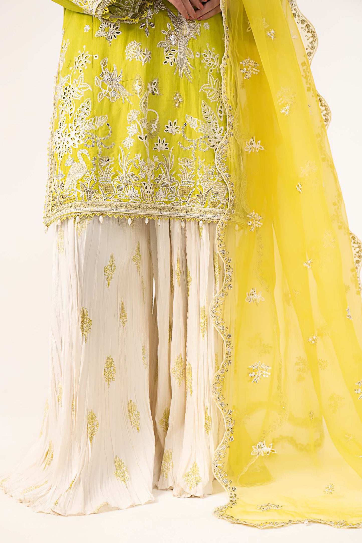 3 Piece Embroidered Raw Silk Suit