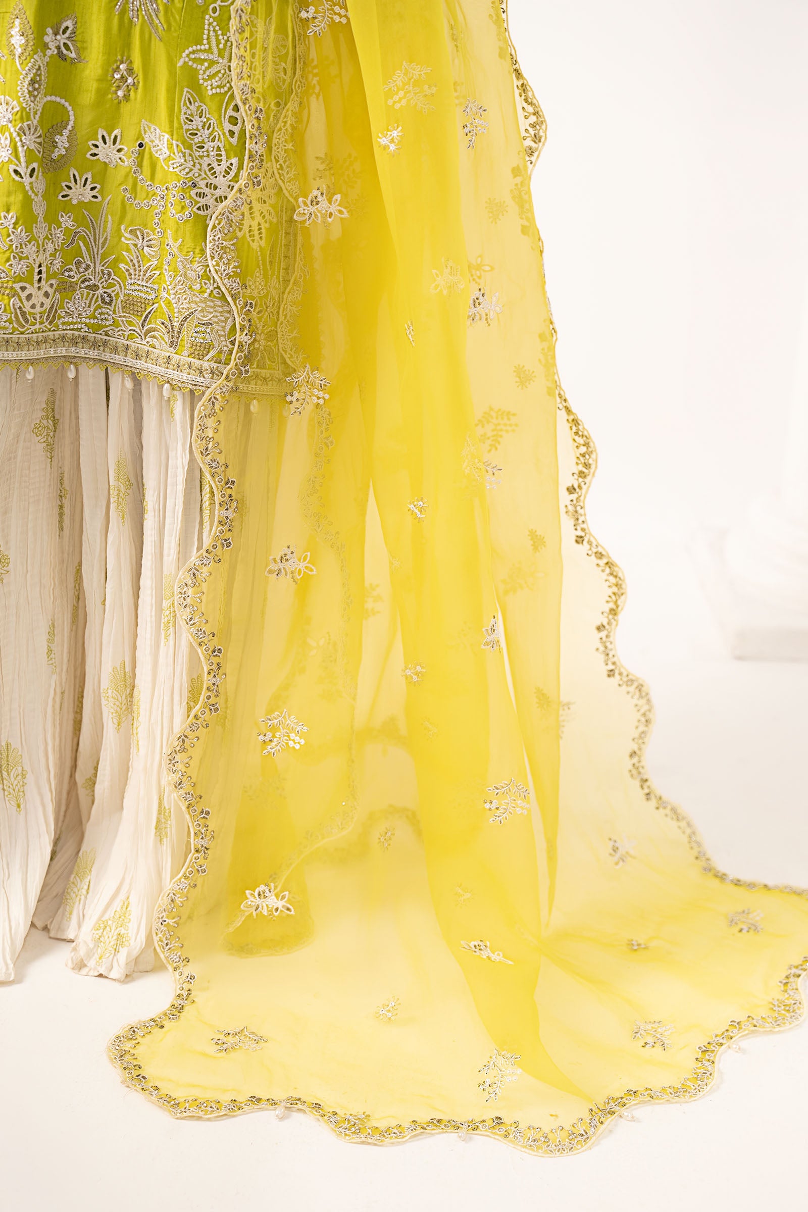 3 Piece Embroidered Raw Silk Suit