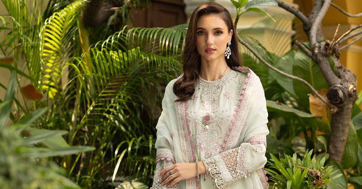 3 Piece Embroidered Raw Silk Suit