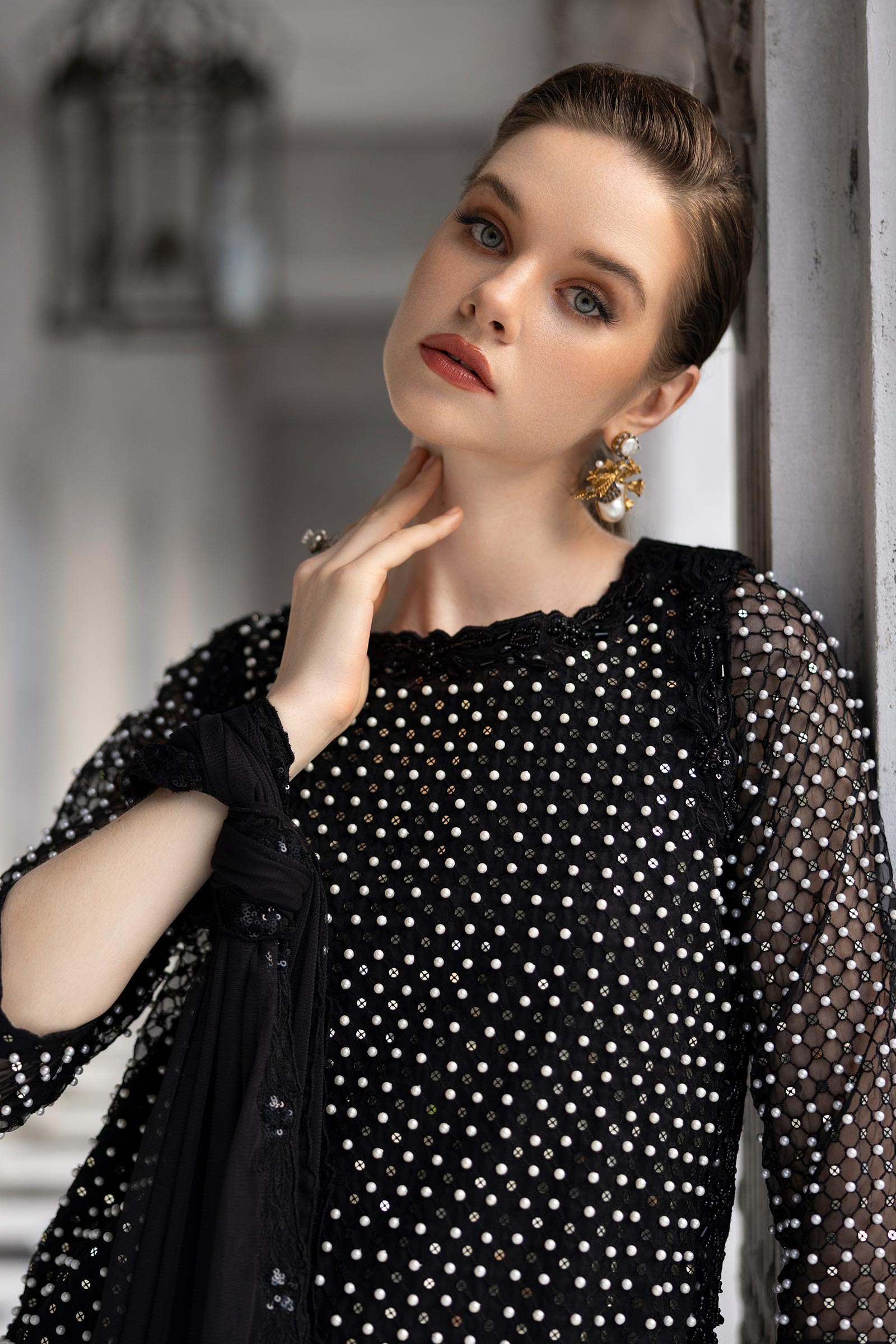 3 Piece Embroidered Organza Suit