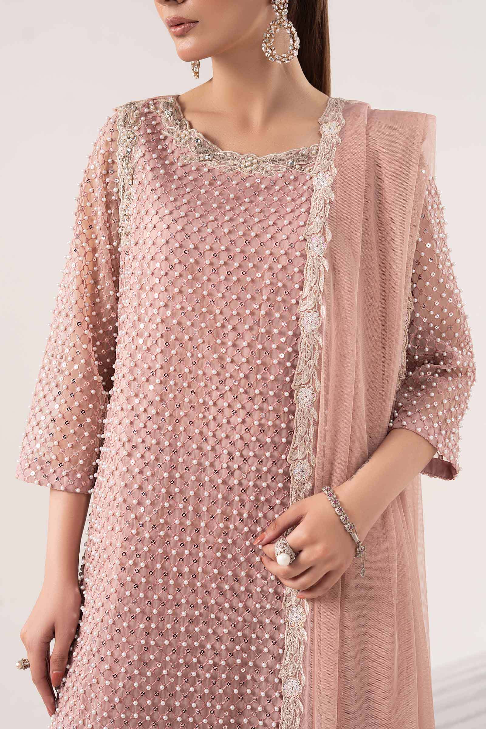 3 Piece Embroidered Organza Suit