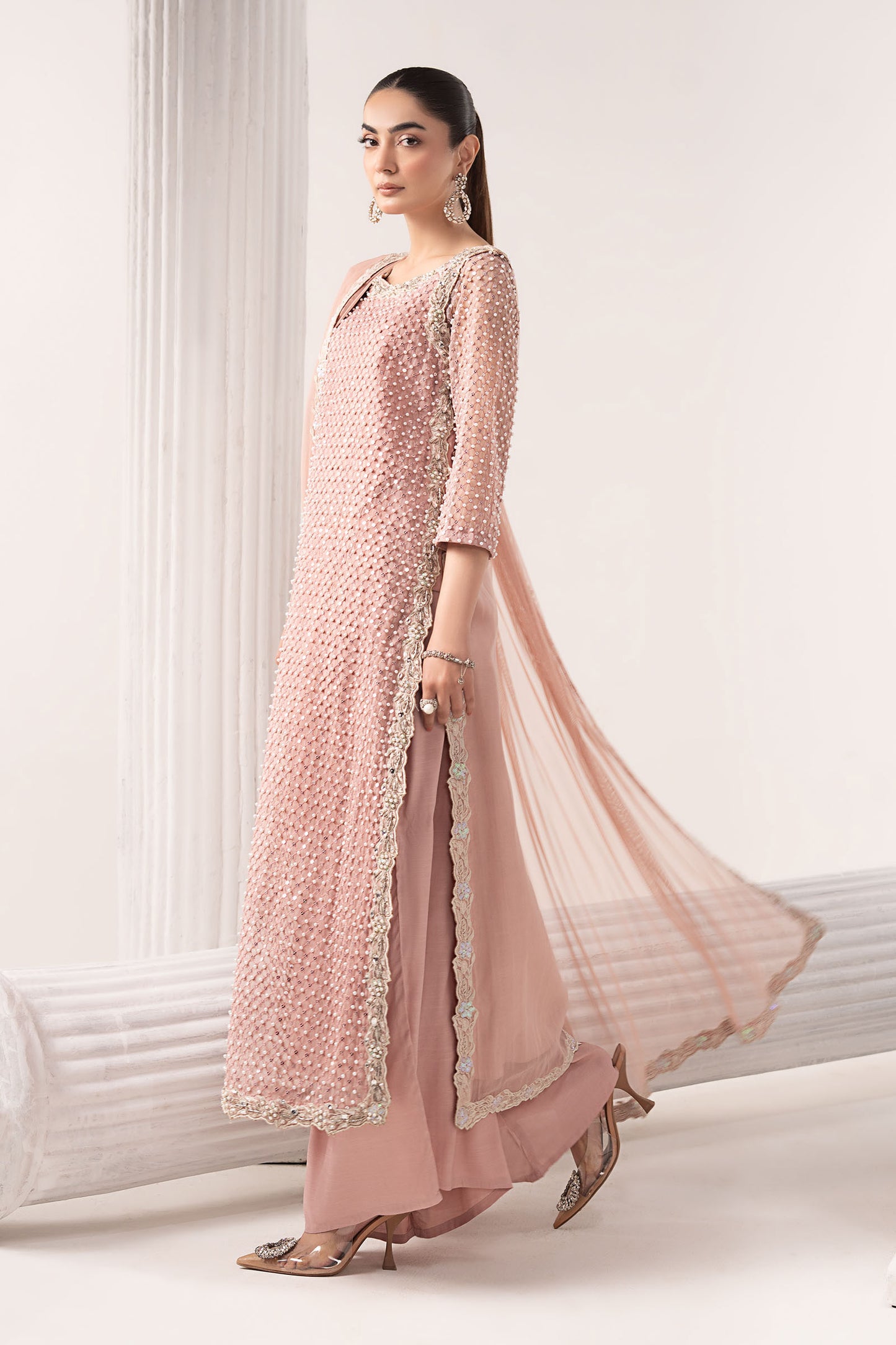 3 Piece Embroidered Organza Suit