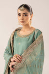 3 Piece Embroidered Raw Silk Suit