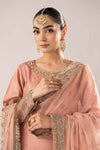 3 Piece Embroidered Raw Silk Suit