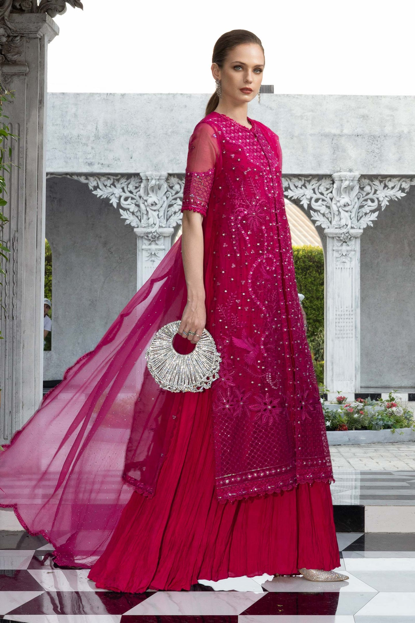 3 Piece Embroidered Organza Suit