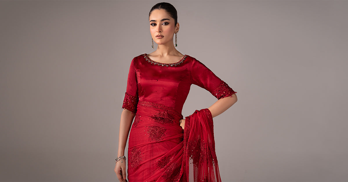 Embroidered Chiffon Saree