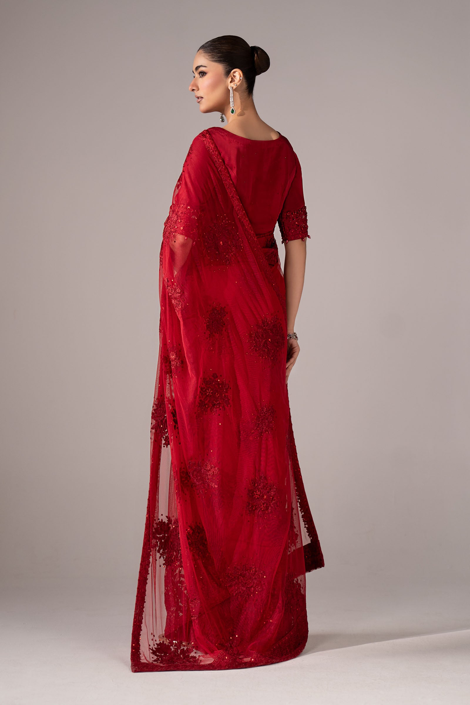 Embroidered Chiffon Saree