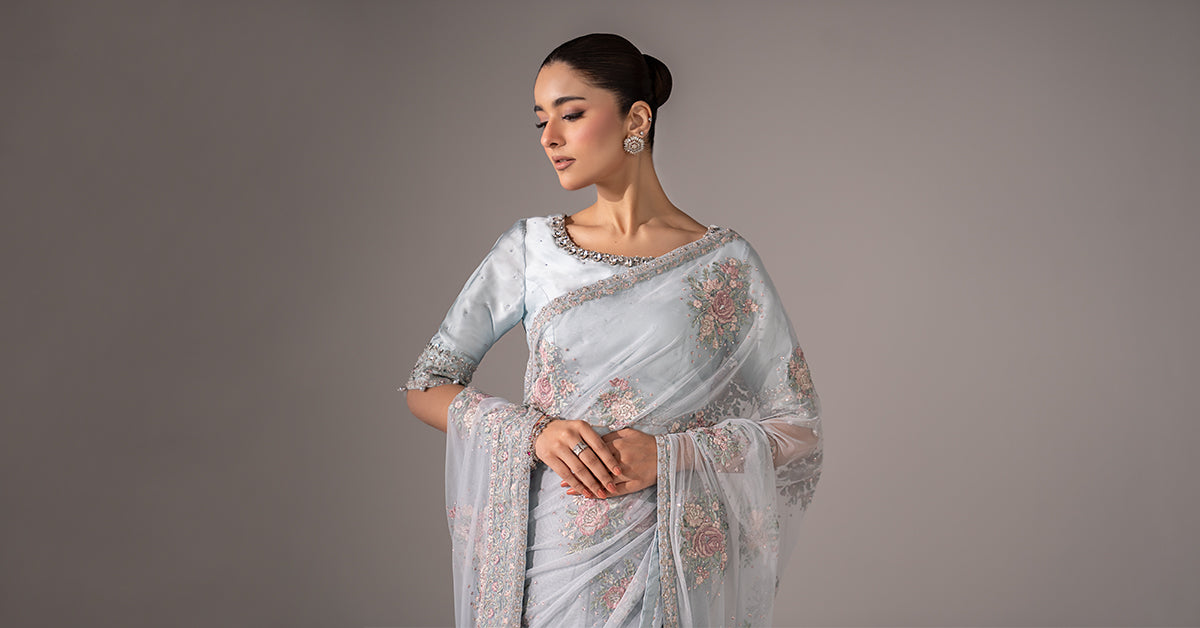 Embroidered Chiffon Saree