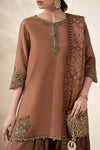 3 Piece Embroidered Raw Silk Suit