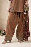 3 Piece Embroidered Raw Silk Suit