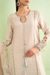 3 Piece Embroidered Raw Silk Suit