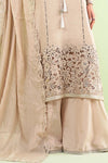 3 Piece Embroidered Raw Silk Suit