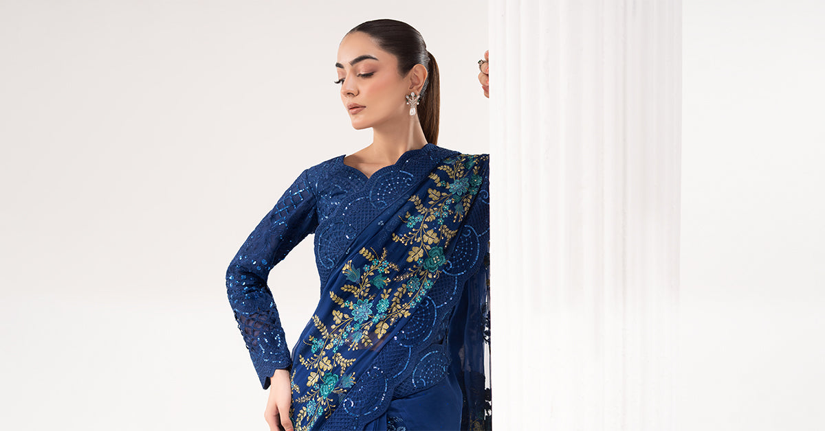 Embroidered Chiffon Saree