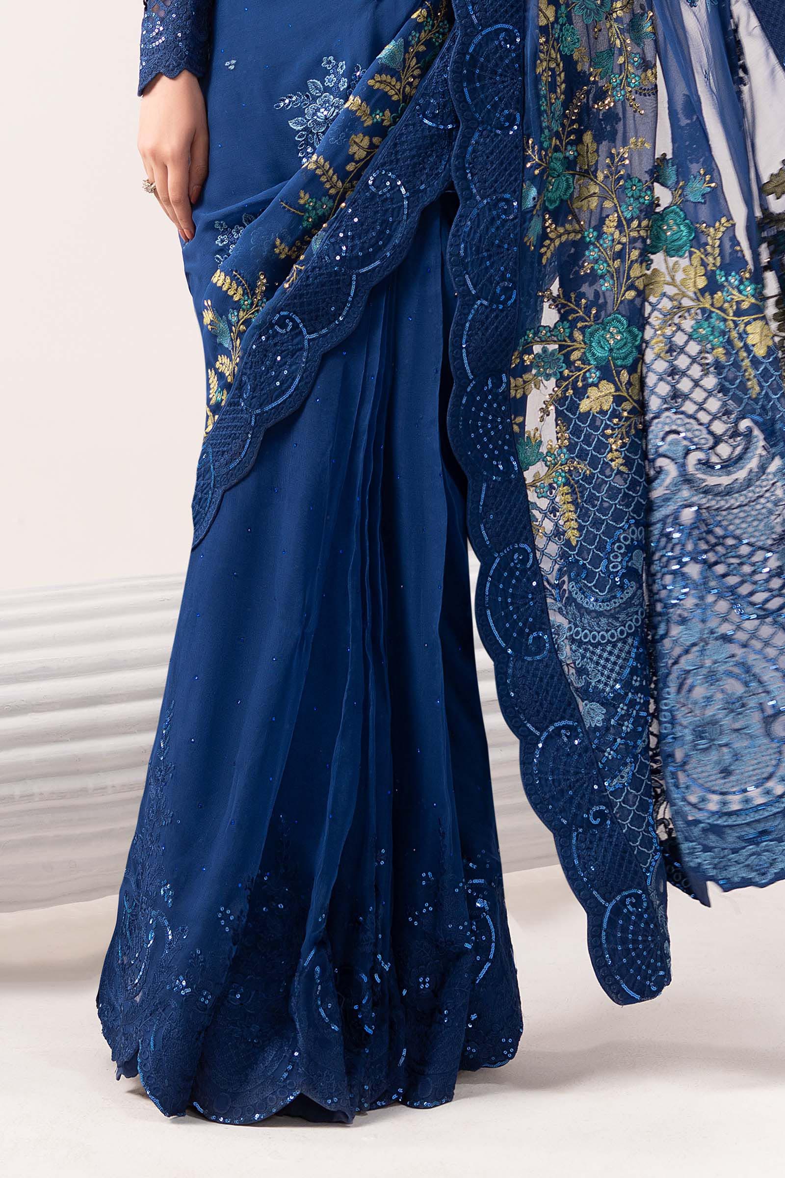 Embroidered Chiffon Saree