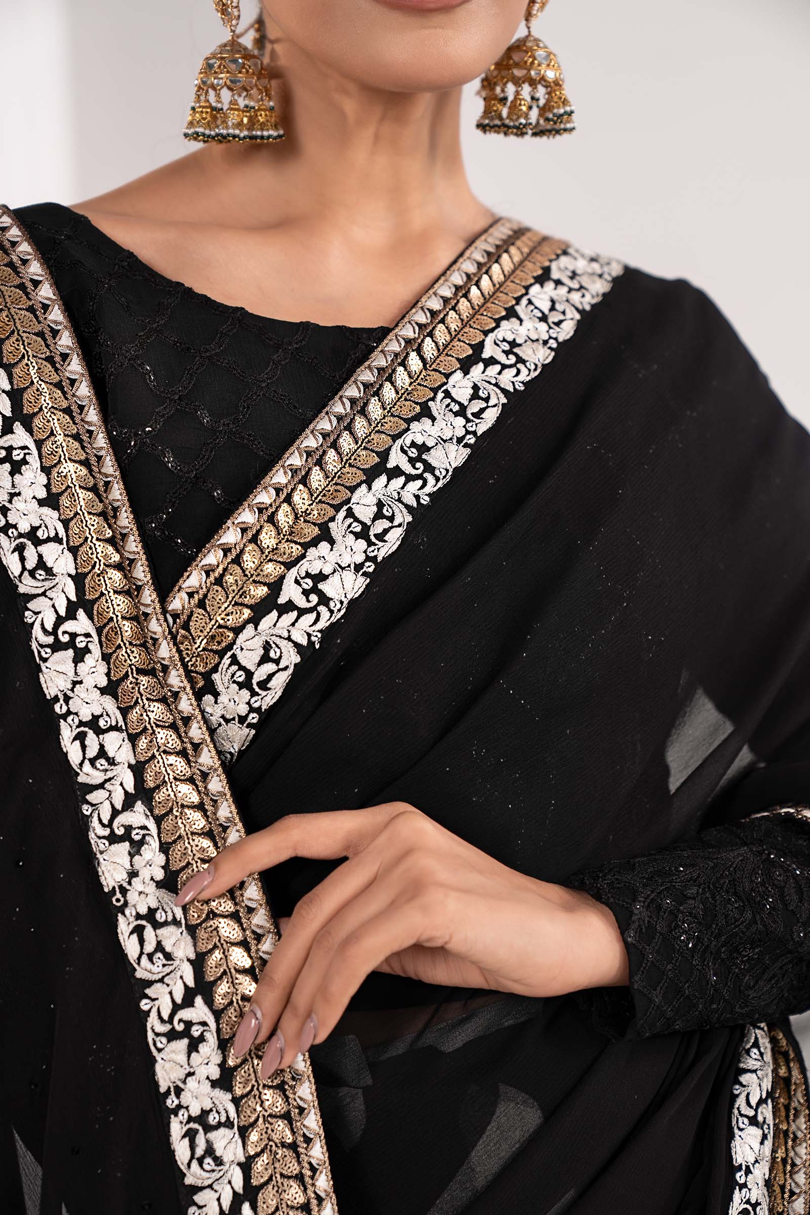 Embroidered Chiffon Saree