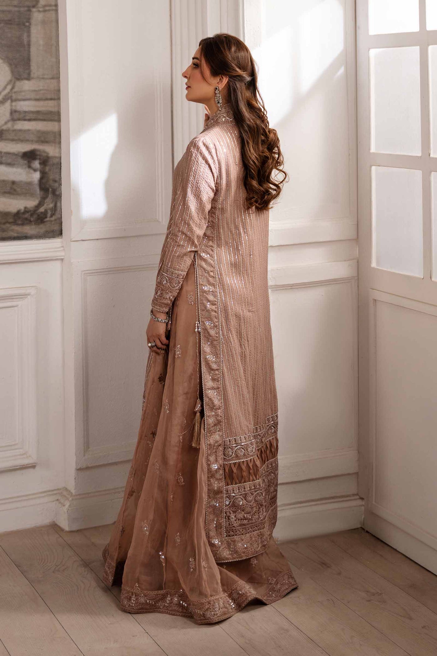 2 Piece Embroidered Raw Silk Suit | SF-EA25-16