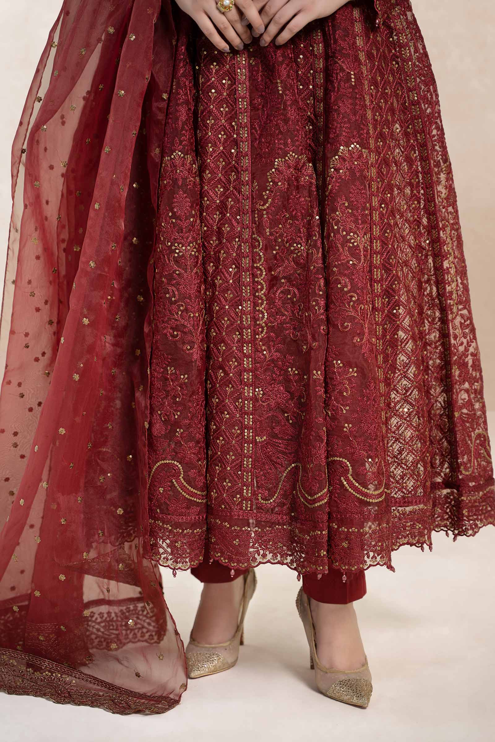 3 Piece Embroidered Frock