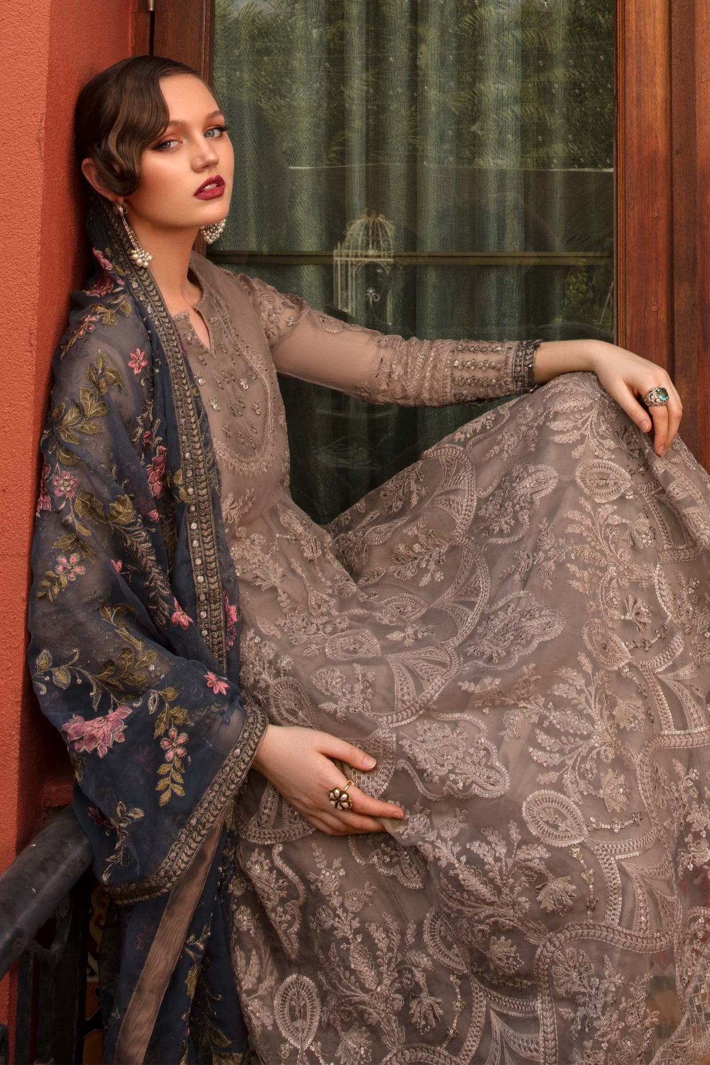 3 Piece Embroidered Suit | SF-EF23-09R1