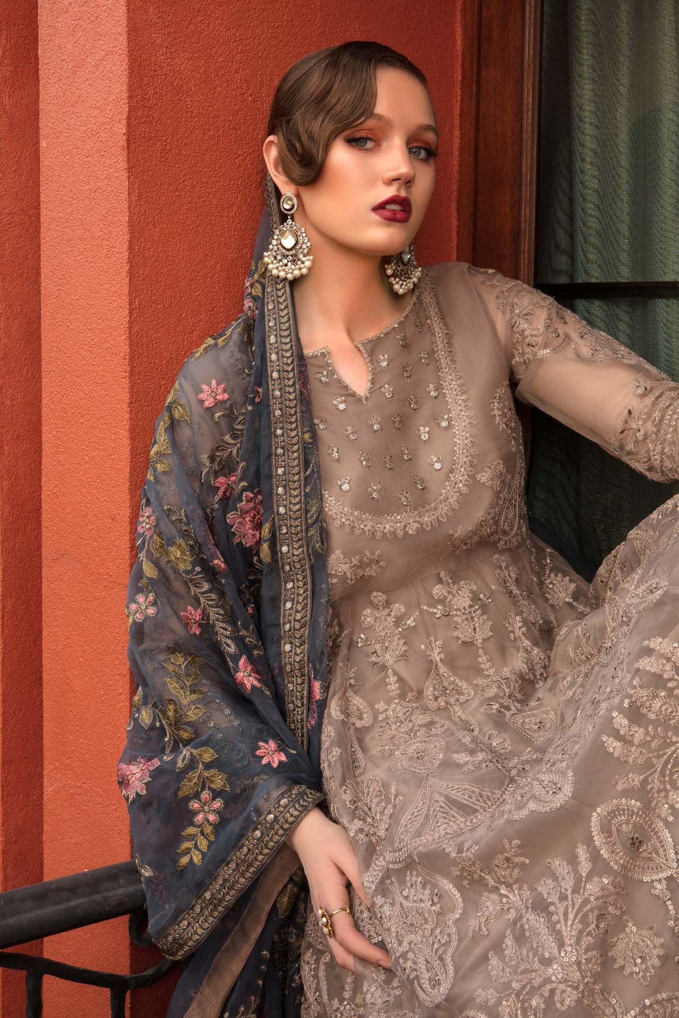 3 Piece Embroidered Suit | SF-EF23-09R1