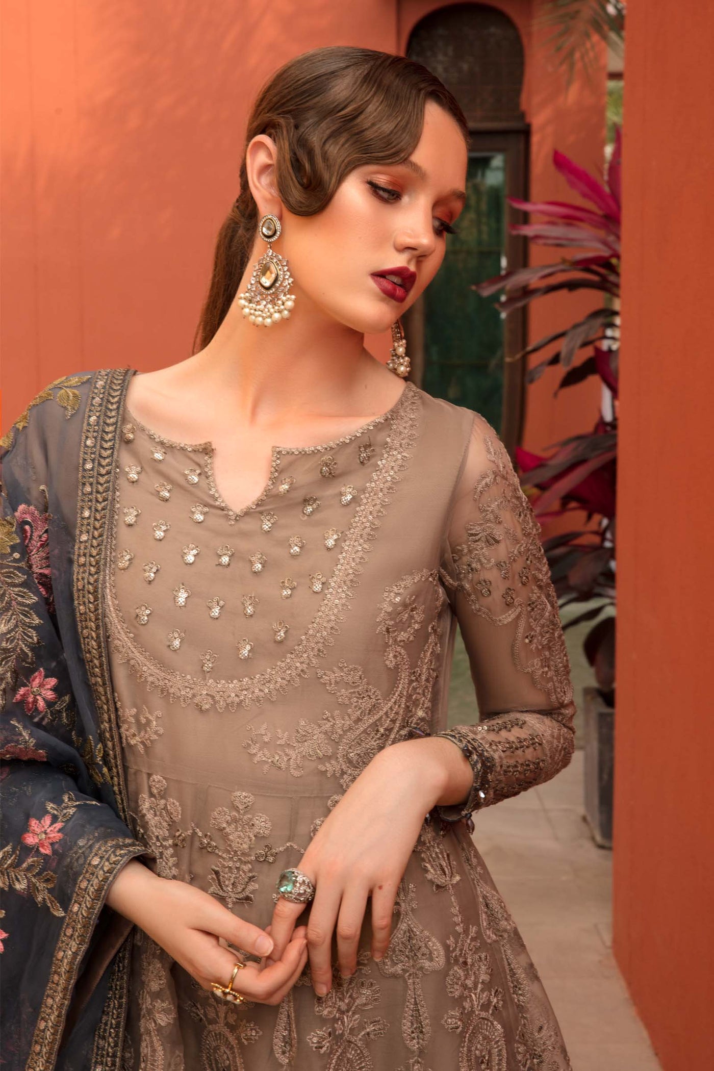 3 Piece Embroidered Suit | SF-EF23-09R1