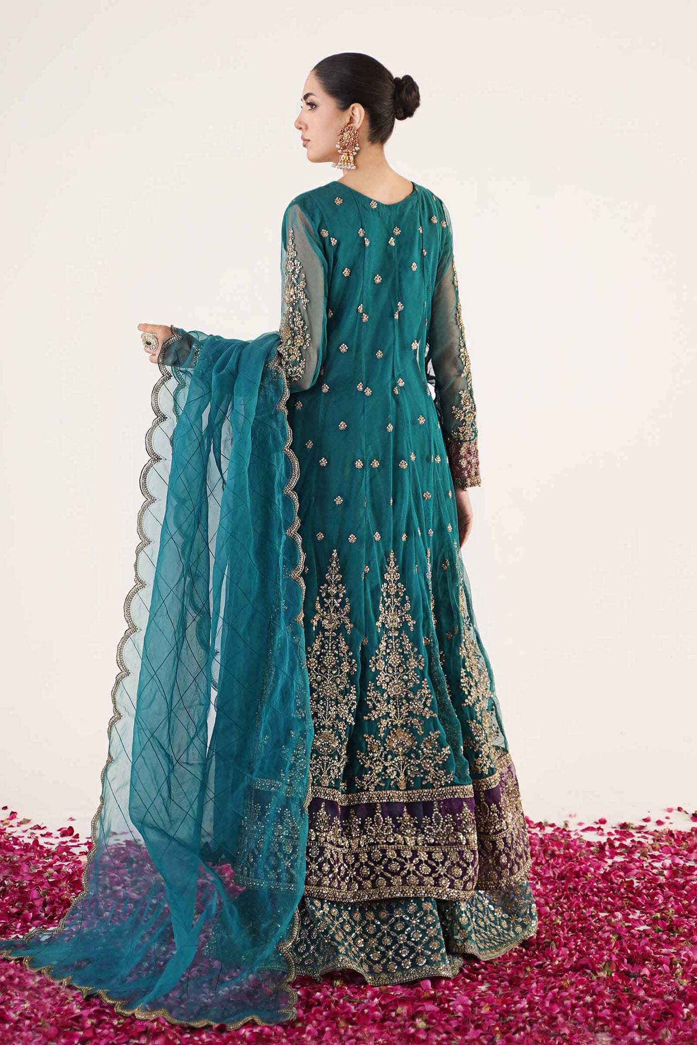 3 Piece Embroidered Net Suit