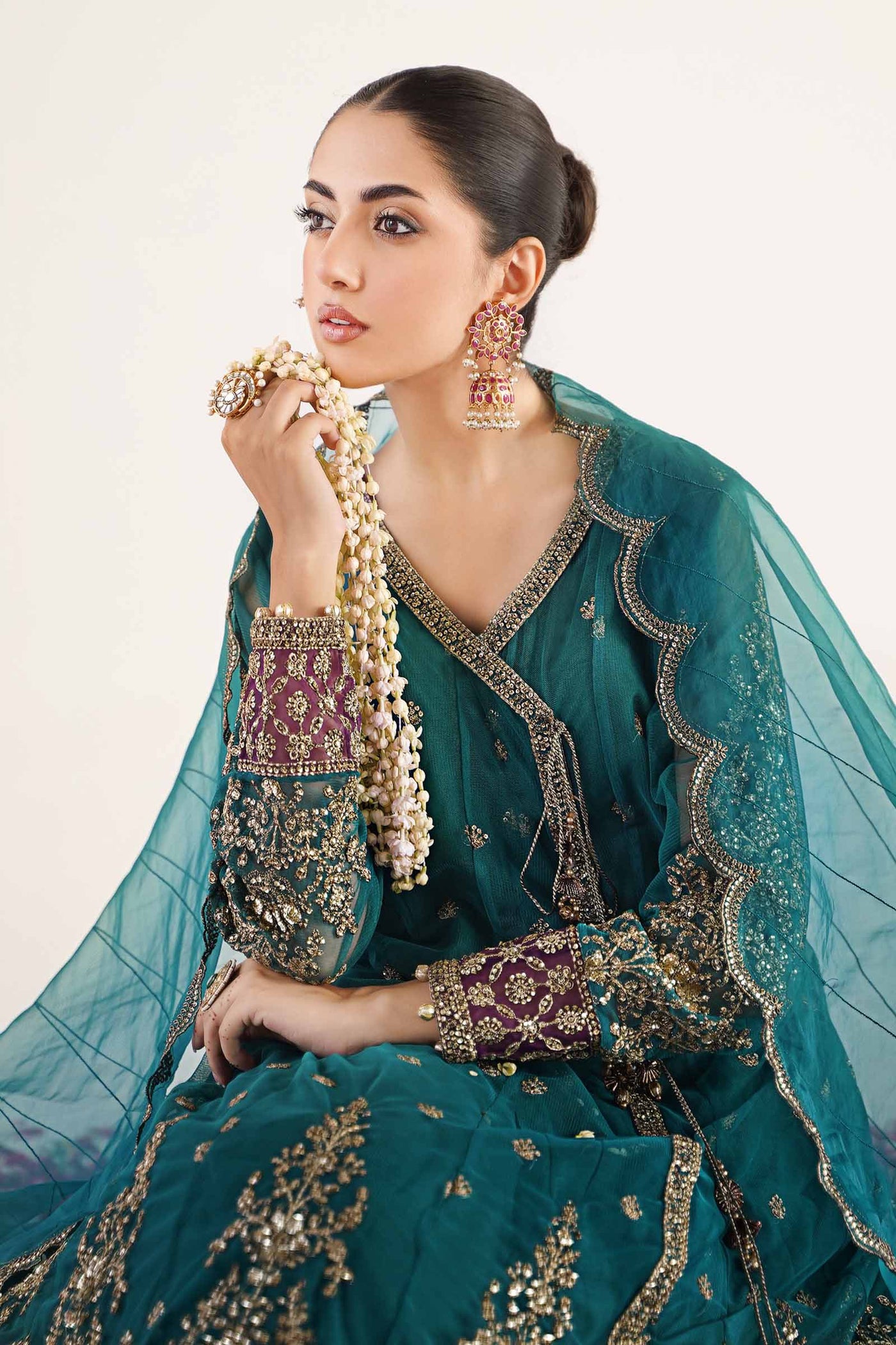 3 Piece Embroidered Net Suit