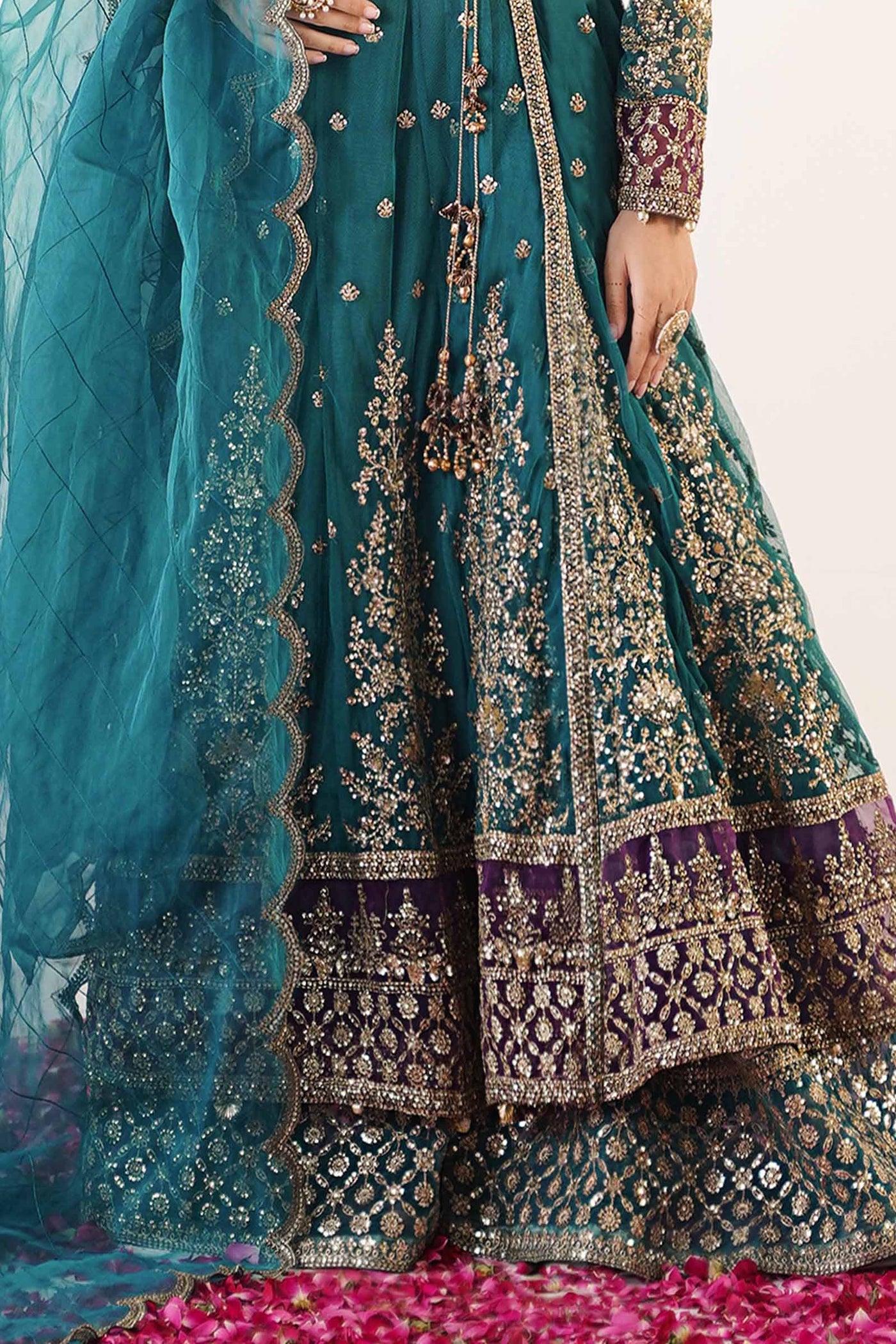 3 Piece Embroidered Net Suit